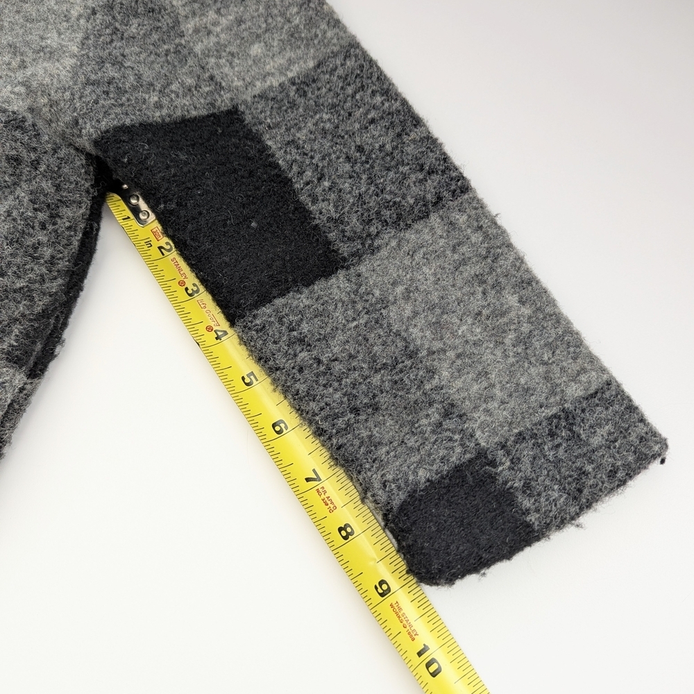Zara Kids (Size 6) Black & Gray Checkered Wool Blend Jacket w/Faux-Fur Lining - Picture 12 of 16